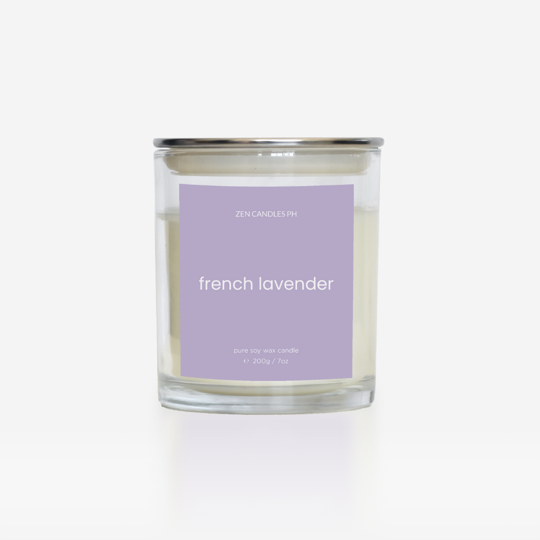 French Lavender Scented Candle Jar