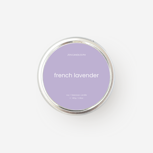 French Lavender Scented Candle Tin