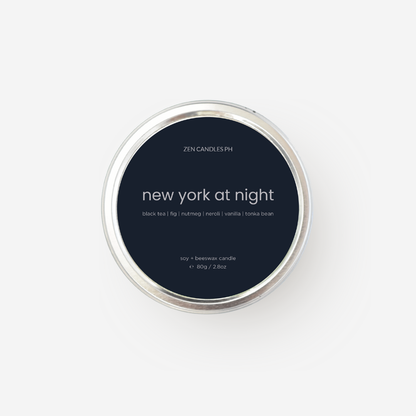 New York at Night Scented Candle Tin